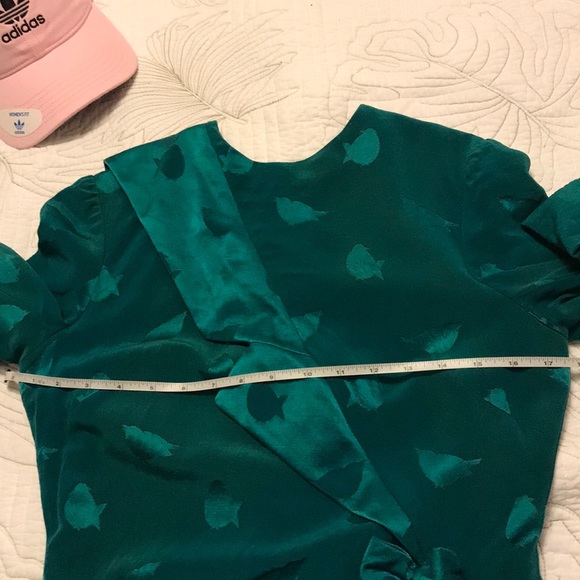 💚 lecoanet hemant vintage silk dress - Picture 7 of 15